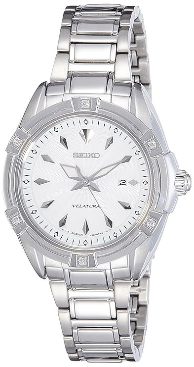 Seiko Stainless Steel Velatura Analog White Dial Women Watch-Sxdf49P1, Bandcolor-Silver