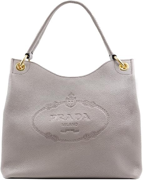 Prada Satchel Bag Handbag For Women - Women's Vitello Daino Grey Leather Satchel Bag Handbag 1BC051 Bags For Women