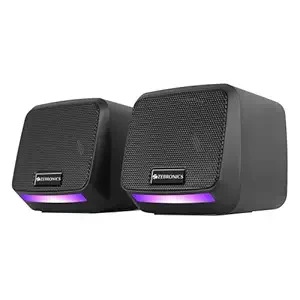 ZEBRONICS Igloo 1, 2.0 USB Computer Speakers, 8 Watts, Multicolor LED, USB Powered, AUX, Volume Control Pod for PC, Laptops, Desktop