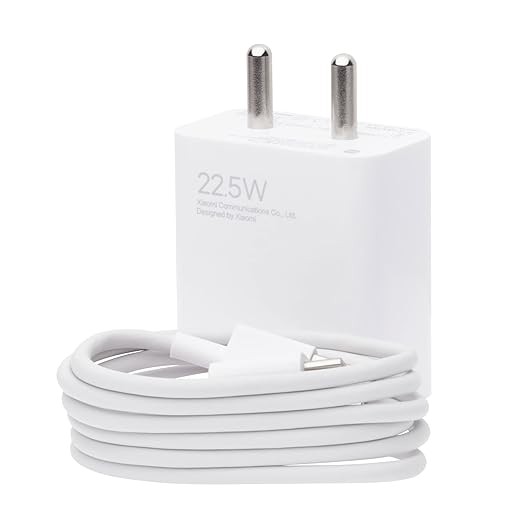 Roll over image to zoom in Mi Xiaomi 22.5W Fast USB Type C Charger Combo|Compatible for Mobile,Power Banks|Fast Charging|(Adapter + USB to Type C Cable)|White