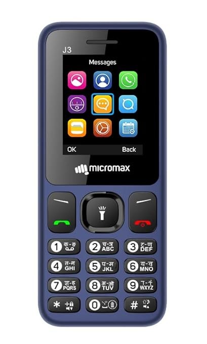 Micromax All-New J3 Sleek & Stylish |Keypad Mobile with 1.77" Screen|Auto Call Recording | Bright Torch| Wireless FM | Blue