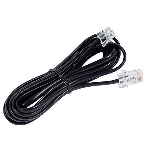 CS Telephone Extension Cord 2 Pin,1 Line RJ11 Male To Male Cable Line Or Landline,Phone,Modem Or Fax Machine (5 M),Black