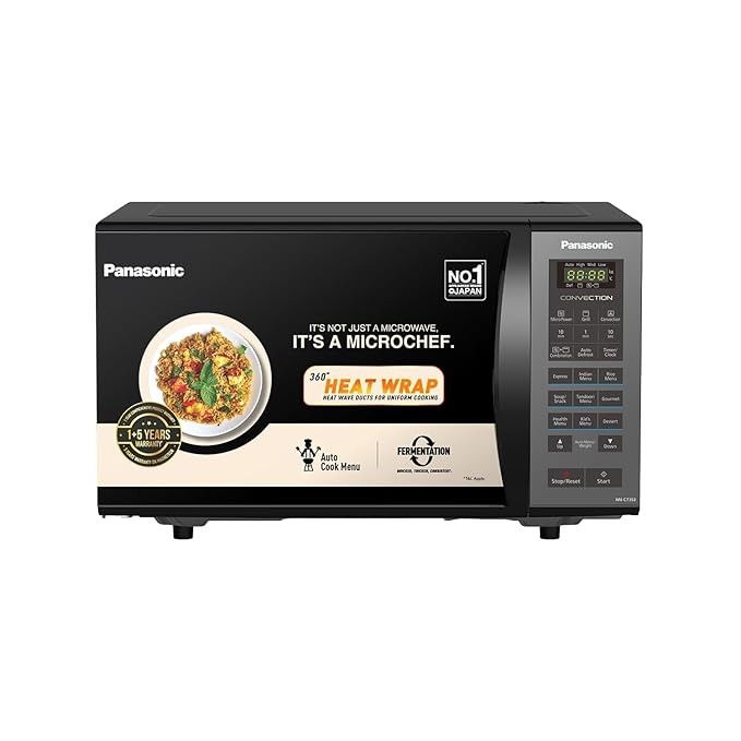 Panasonic 23L Convection Microwave Oven(NN-CT353BFDG,Black Mirror, 360° Heat Wrap, Magic Grill)