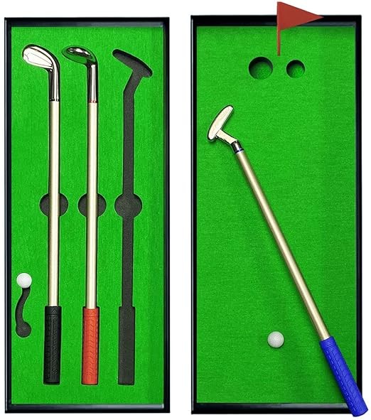 Golf Pen Set & Mini Desktop Golf Putting Green Game for Dad, Mom, Men, Women, Boss, Coworker, Teen Boys on - Fun Office Desk Toys and Unique Christmas Stocking Stuffers