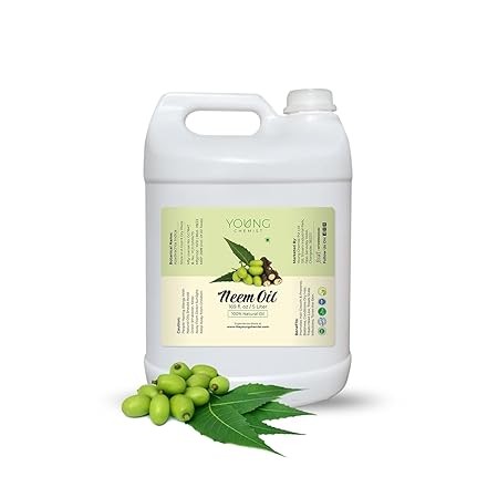 Young Chemist Multi-Use Neem Oil for Hair Dandruff, Growth, Skin Allergies & Itching - 5 Litre, Potent Cold-Pressed Oil for Comprehensive Care