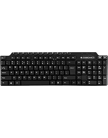 Zebronics ZEB-KM2100 Multimedia USB Keyboard Comes with 114 Keys Including 12 Dedicated Multimedia Keys & with Rupee Key