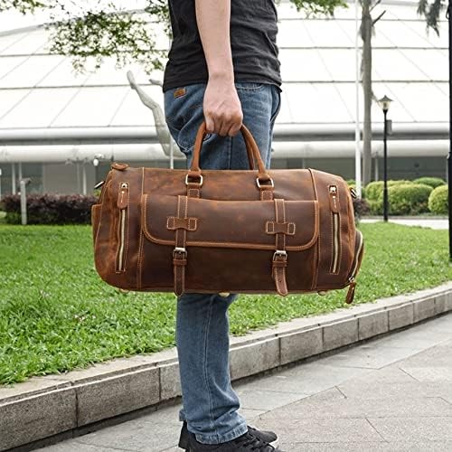 Handbags for Men Genuine Leather Travel Duffles Travelling Shoulder Hand Luggage Bags