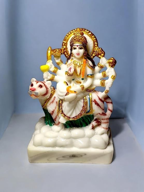 VCARTNOW Religious Murti Pooja Gift Item Spiritual Puja Vastu Showpiece (DURGA MAA-W)