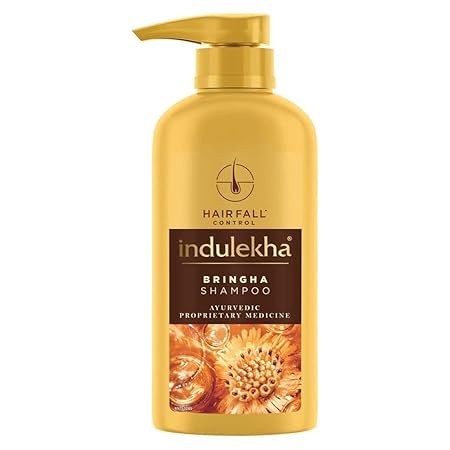 Indulekha Bringha, Shampoo, 580ml, for Hair Fall Control, with Bringharaj Extracts, Amla, Shikakai, Paraben-Free, for Men & Women