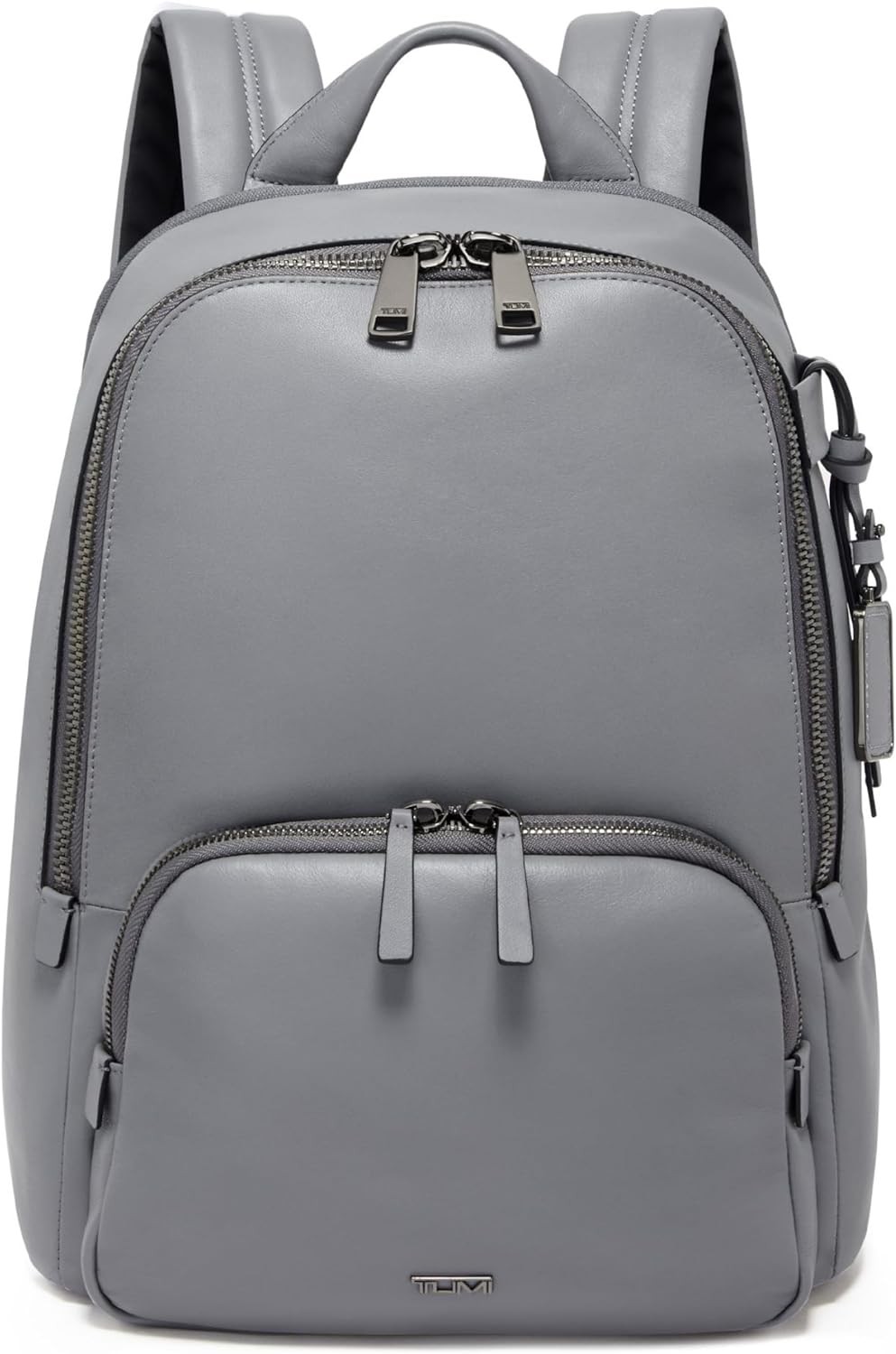 TUMI Voyageur Hannah Leather Backpack - Laptop Backpack for Women - Women's Backpack & Computer Bag - For Everyday Use & Travel - Pearl Grey - 14.3" X 11.0" X 5.8"