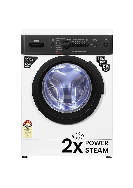 IFB 6 Kg 5 Star Fully Automatic Front Load Washing Machine 2X Power Steam (DIVA AQUA BXS 6008, White & Black, In-built Heater, 4 years Comprehensive Warranty)