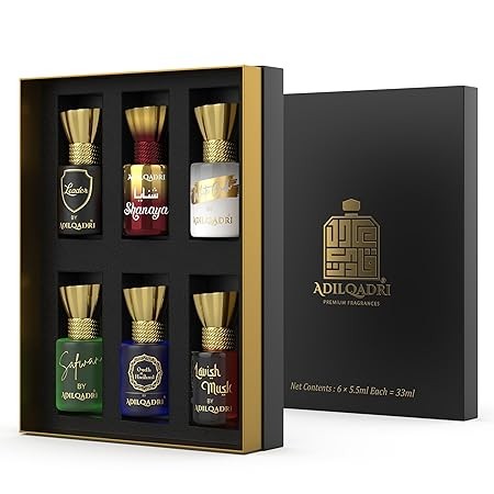 Adilqadri Assorted Luxury Alcohol Free Long Lasting Roll-On Attar Perfume Gift Set For Unisex (5.5 Ml Each)