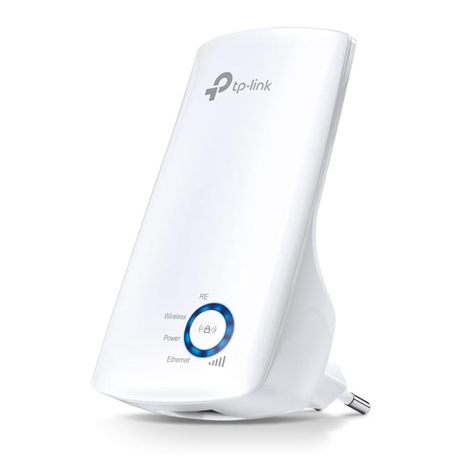 TP-Link TL-WA850RE Single_Band 300Mbps RJ45 Wireless Range Extender, Broadband/Wi-Fi Extender, Wi-Fi Booster/Hotspot with 1 Ethernet Port, Plug and Play, Built-in Access Point Mode, White