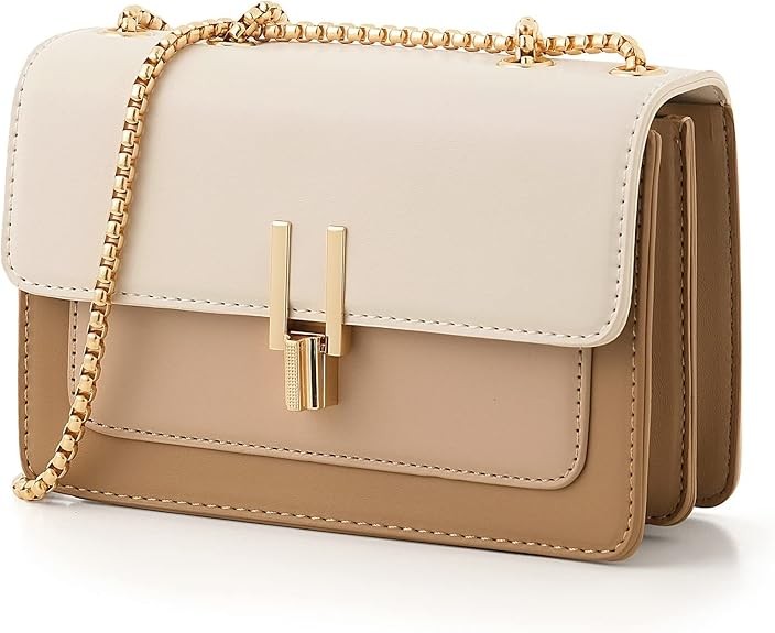 Color-Block Crossbody Bags for Women Leather Cross Body Purses Cute Designer Handbags Shoulder Bag Medium Size