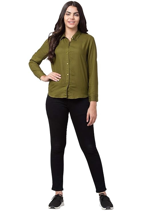 FUNDAY FASHION Women's Regular Fit Long Sleeve All Purpose Shirt