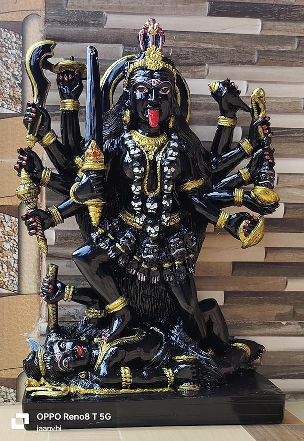 Odishabazaar Composite Stone Goddess Kali Statue God Kali MATA Rani Maa Kalka ji Idol Spiritual Puja Vastu Showpiece Figurine-Pooja Gift Item Decorative Showpiece - 12inch Black