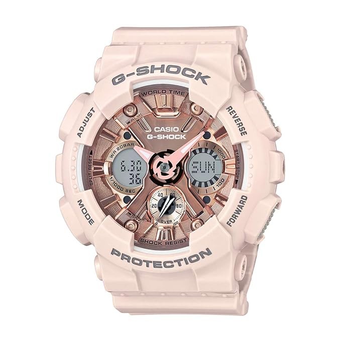 Casio G-Shock S-Series Analog-Digital Rose Gold Round Women's Watch - GMA-S120MF-4ADR