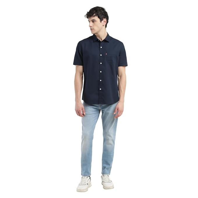 Levi's Men's Spread Collar Slim Fit Solid Shirts