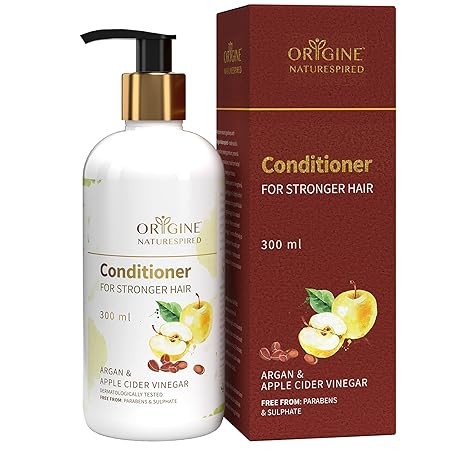 Origine Naturespired Hair Conditioner For Strong Hair For Men & Women | Anti-Hair Fall Conditioner With Apple Cider Vinegar & Argan Oil | No Paraben & No Silicone | Suitable for All Hair Types, 300ml