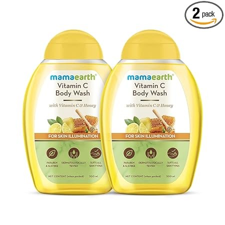 Mamaearth Vitamin C Body Wash with Vitamin C & Honey for Skin Illumination Combo (Pack of 2) - 300ml